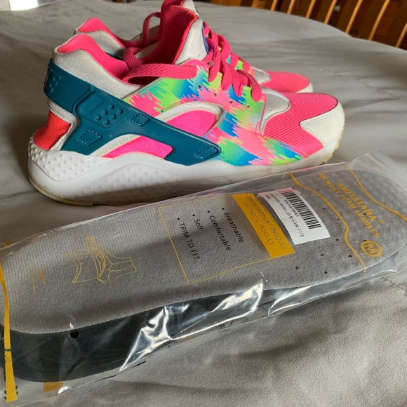 Nike Athletic Shoes with Pink and Blue Accents - Picture 1 of 5
